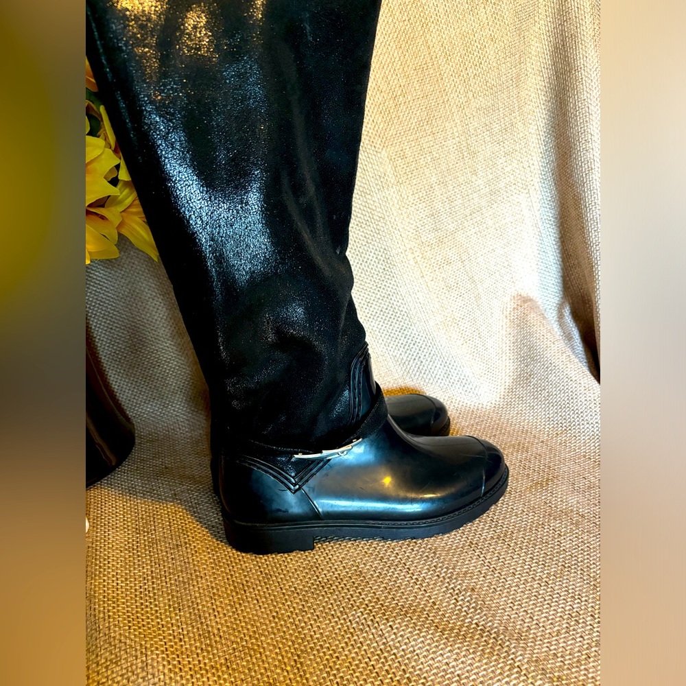 Bamboo 6.5 black rubber/suede boots